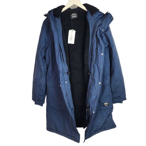New Wesc Navy Blue Zip Winter Warm Full Unisex Parka Jacket Men M / L Women $265 - Picture 4 of 14
